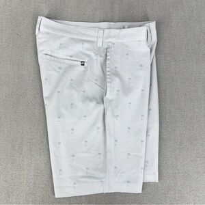 Travis Mathew Men's 36 Shorts Resort To This GOLF Gray Palm Tree AOP Performance